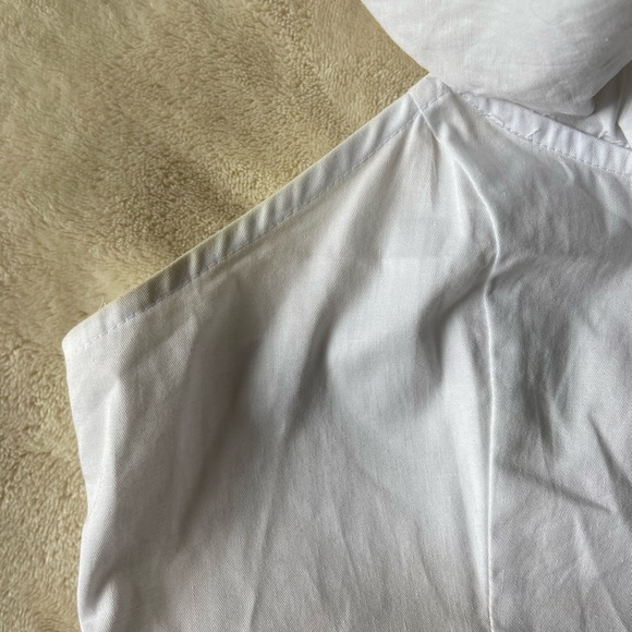 Urban Outfitters Poplin Ruffle Button Front Cottage Midi Dress White Size S - Picture 6 of 7